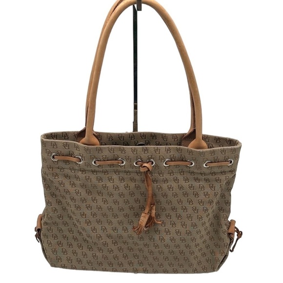 Dooney & Bourke Handbags - Vintage Dooney & Bourke Brown Tulip Tassel Tote Shoulder Bag